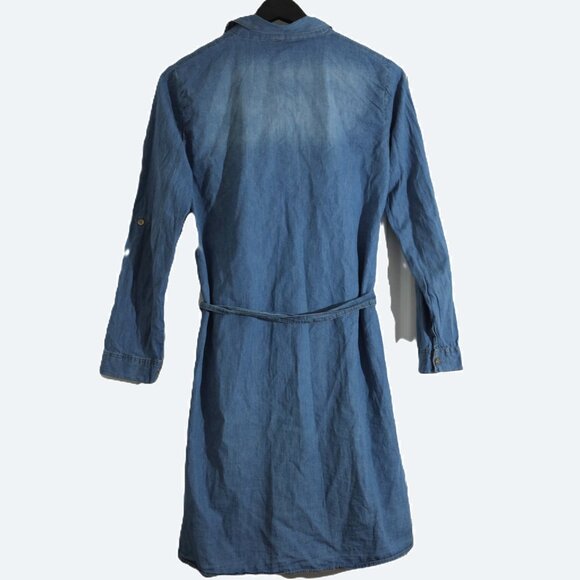 COPY - Ser se Chambray Shirt Dress with tie size L - Picture 2 of 8